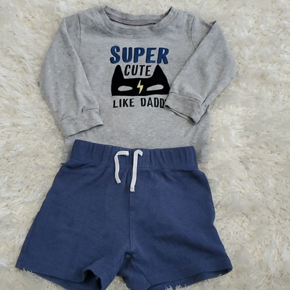 18 month boys long sleeve shirt with shorts.